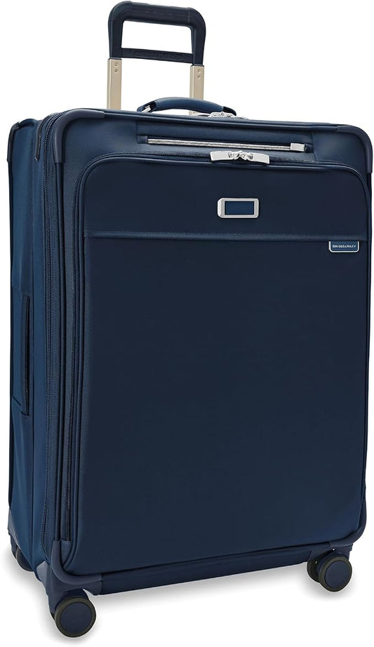Briggs & Riley 29" Large Expandable Spinner - Checked Luggage for Travel, Suitcases with Wheels, Softside Rolling Bag for Men & Women, Self-Repairing Zipper - Baseline Collection, Navy by Unknown