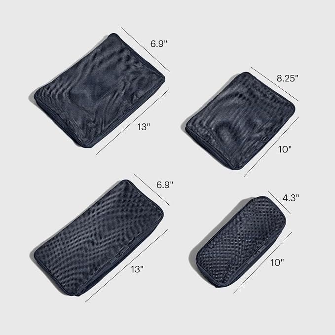 Away Insider Packing Cubes Set of 4 - Lightweight Space-Saving Packing Cubes for Carry-On Luggage - Small, Medium, and Wide Sizes - Navy Blue - Image 2