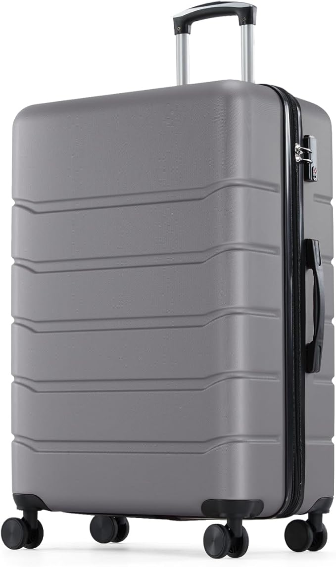 OLIXIS 20 Inch Carry-On Luggage, Hardside Suitcase with Spinner Wheels, Lightweight ABS Hard Shell Travel Luggage, TSA Approved Lock, Expandable Small Suitcase for Business & Travel–Deep Grey by OLIXIS