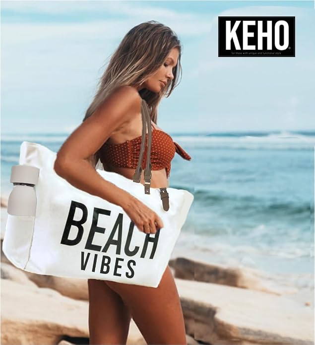 Keho Waterproof Beach Bag with Pockets For Women (Sandproof) - Image 2