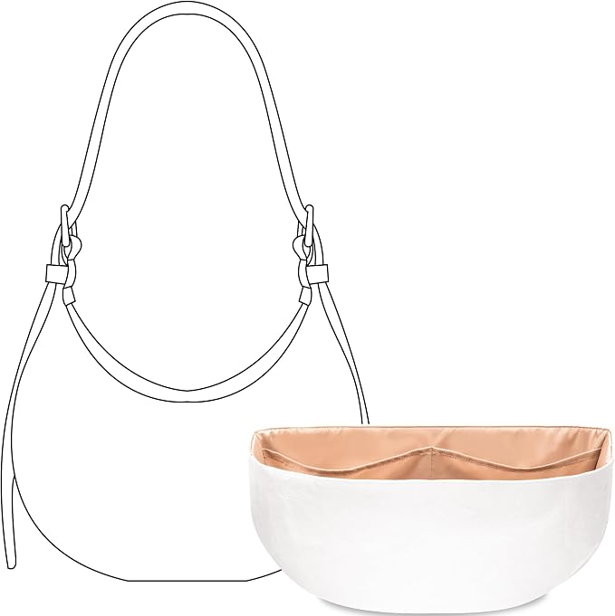 Purse Organizer Insert Compatible with Grotto Luna Hobo | Handcrafted DuPont™ Tyvek®, Precision 1:1 Custom Fit, Vanile, Lightweight, Keep Bag Clean & Protected for Travel & Commute by FANJIProject