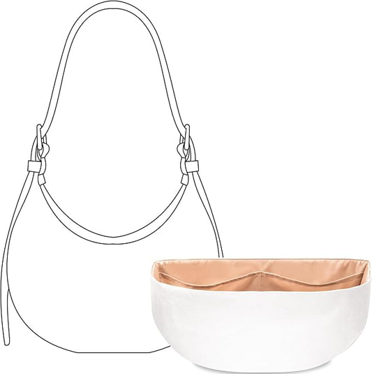 Purse Organizer Insert Compatible with Grotto Luna Hobo | Handcrafted DuPont™ Tyvek®, Precision 1:1 Custom Fit, Vanile, Lightweight, Keep Bag Clean & Protected for Travel & Commute by FANJIProject
