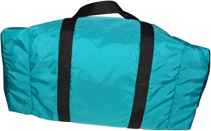 Duffle Bag Wet and Dry with One End Compartment Mesh, Front Pocket, Made In USA (Turquoise) - Image 4