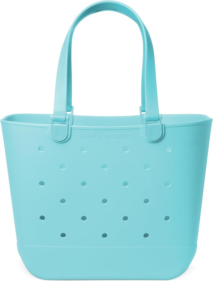 Simple Modern Extra-Large Beach Bag | Waterproof Getaway Rubber Tote with Zipper Pocket for Travel, Pool, Boat, Groceries, Sports | Nantucket Tides by Unknown