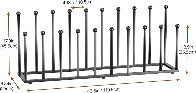 pickpiff Free Standing Shoe Racks - Black Metal Boot Rack Organizer Tall Boots for Dorm Room, Closet, Entryway, Bedroom, Patio Outdoor, Hallway, Black, Shoe Storage Fit for 10 Pairs - Image 2