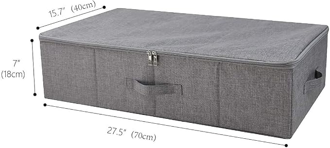 iwill CREATE PRO Folding Washable Rigid Underbed Storage Boxes with Zip Lid for Garment, Clothing, Blankets for Bedroom, College Dormroom, Wardrobe, Shelf Baskets, Pack of 3, Black Gray - Image 2