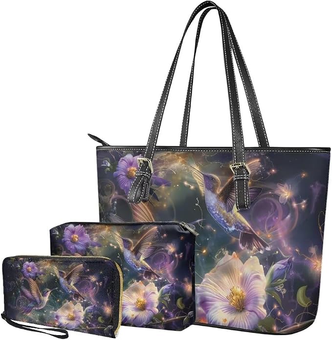 Women Purse Handbags Wallet Sets Leather Shoulder Tote Bag for Women,Top Handle Purse with Wrist Wallet Bag - Image 5
