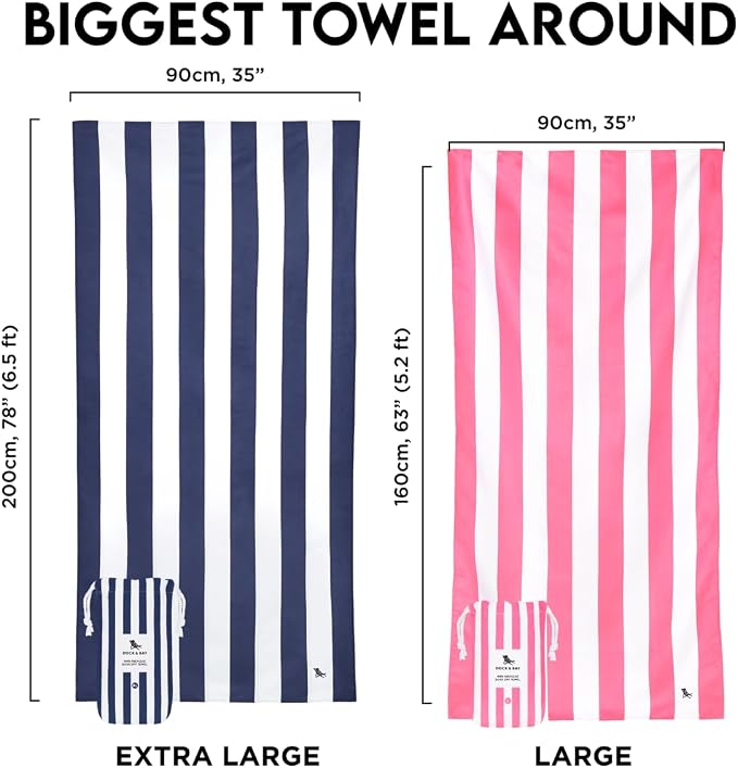 Dock & Bay Beach Towel - Quick Dry, Sand Free - Compact, Lightweight - 100% Recycled - Includes Bag - Cabana - Set G (4), Extra Large (200x90cm, 78x35) - Image 2
