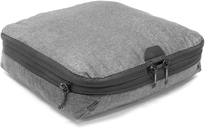 Peak Design Packing Cube, Charcoal, Weatherproof Luggage Cube with Dual Compartment Organization, Expansion and Compression, Zipper Opening, Travel Organizer for Men and Women, Size M by PeakDesign