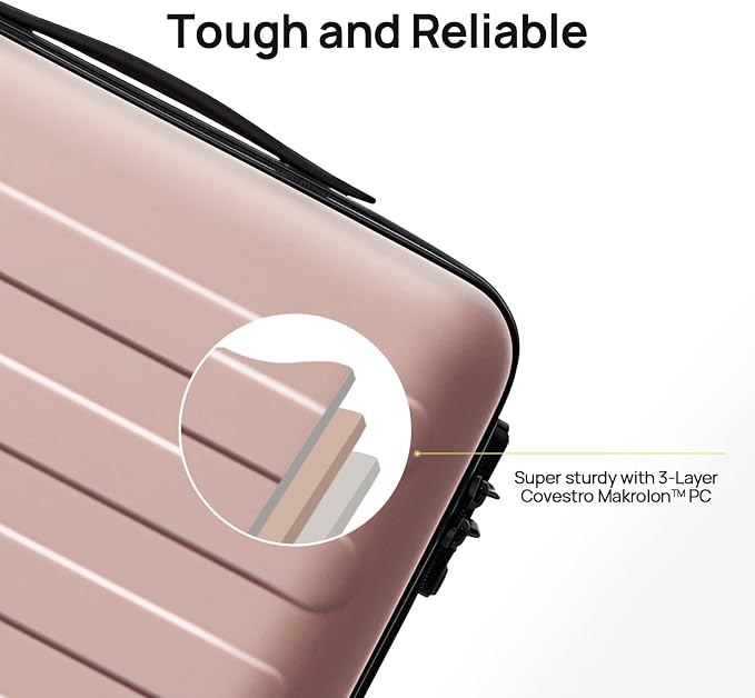 NINETYGO Carry On Luggage 22x14x9 Airline Approved, 20 Inch Luggage with Smooth Spinner Wheels, Lightweight, Hard Shell PC Suitcase Carry-On, Travel Luggage, TSA Approved (Pink, Rhine Basic) - Image 5