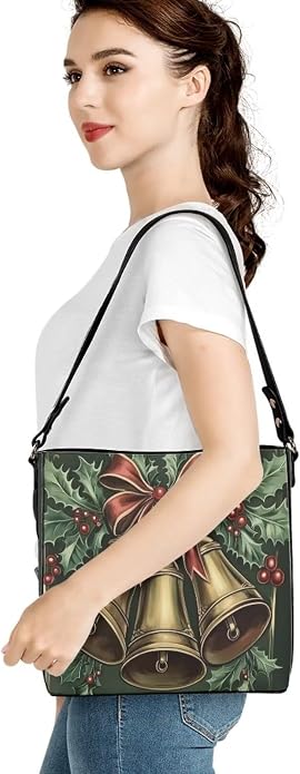 HUGS IDEA Boho Bags for Women Leather Handbag Shoulder Bucket Crossbody Purse - Image 2
