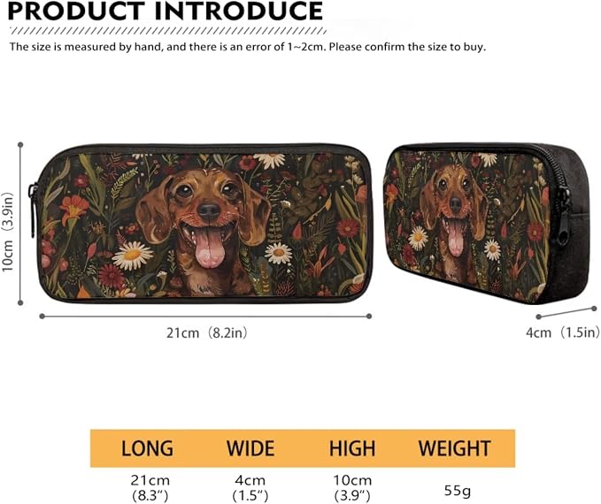 Dachshund Dog Retro Flower Print Backpack Set Boys Girls 17 Inch Travel Laptop Backpacks Large Capacity Schoolbag Lunch Box Pencil Case Lightweight Rucksack Casual Daypack - Image 5