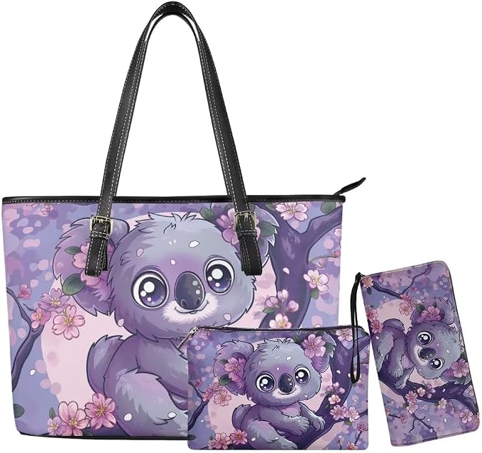 Women Purse Handbags Wallet Sets Leather Shoulder Tote Bag for Women,Top Handle Purse with Wrist Wallet Bag by Unknown