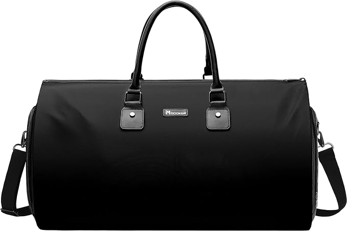 Modoker Eco-Friendly Convertible Garment Bags for Travel, Carry on Garment Duffel Bag for Women Men Weekender - 2 in 1 Hanging Suitcase Suit Travel Bags, Black by Modoker