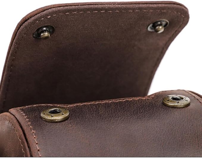 Leather Single Watch Case,Genuine Leather Vintage Watch Roll Travel Case for Storage Organizer Display (1 Slot) - Image 5