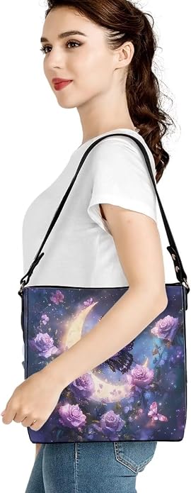 HUGS IDEA Boho Bags for Women Leather Handbag Shoulder Bucket Crossbody Purse - Image 2