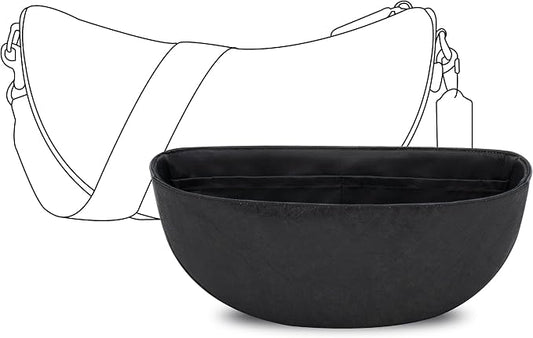 Purse Organizer Insert Compatible with COACH Hall Soft | Handcrafted DuPont™ Tyvek®, Precision 1:1 Custom Fit, Matte Black, Keep Bag Clean & Protected for Travel & Commute by FANJIProject