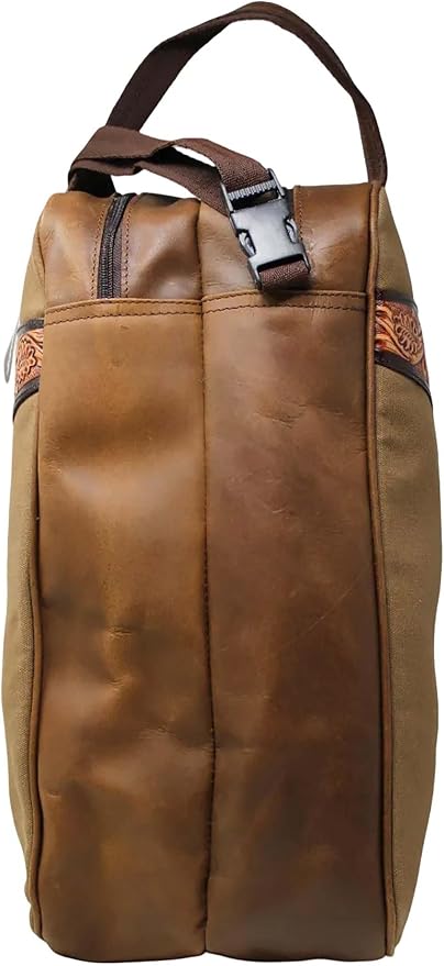 CHALLENGER Western Waxed Canvas Leather Travel Carry Storage Boot Bag Waterproof 30SK02 - Image 4