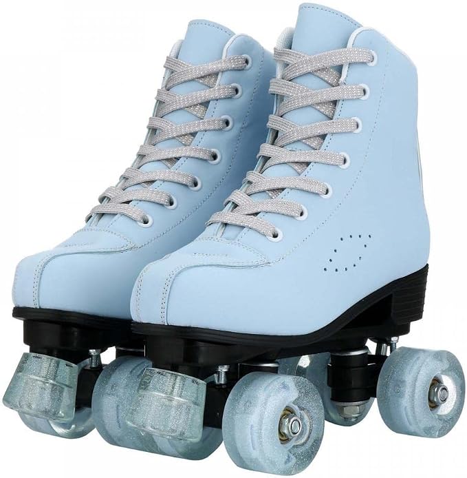 YYW Roller Skates for Women Men, High Top PU Leather Classic Double-Row, Indoor Outdoor, Beginner Shoes Bag - Image 2