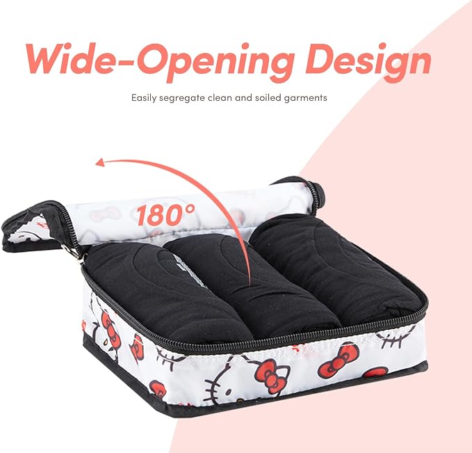 Sanrio's Hello Kitty Packing Cubes - 5 Piece Packing Cube Bags - Travel Essentials - Suitcase Luggage Organizer Set - Hello Kitty and Friends, My Melody, Kerromi, Kerropi, Badtz-Maru (Hello Kitty) - Image 6