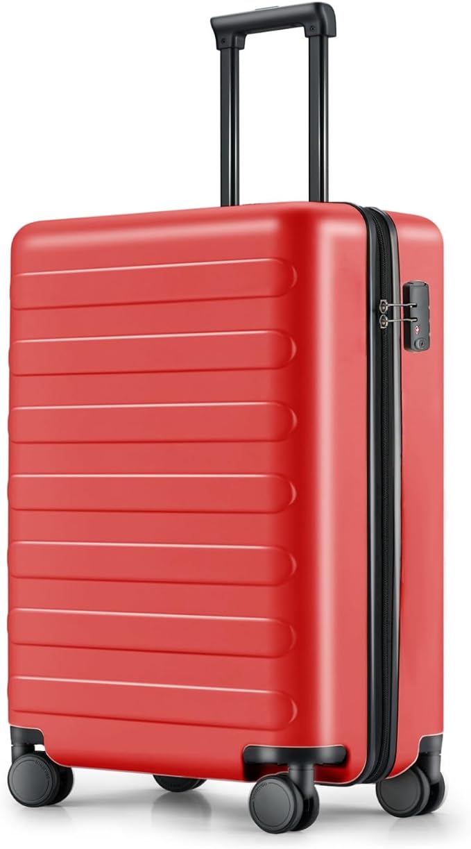NINETYGO Carry On Luggage 22x14x9 Airline Approved, 20 Inch Luggage with Smooth Spinner Wheels, Lightweight, Hard Shell PC Suitcase Carry-On, Travel Luggage, TSA Approved (Raspberry, Rhine Basic) by NINETYGO