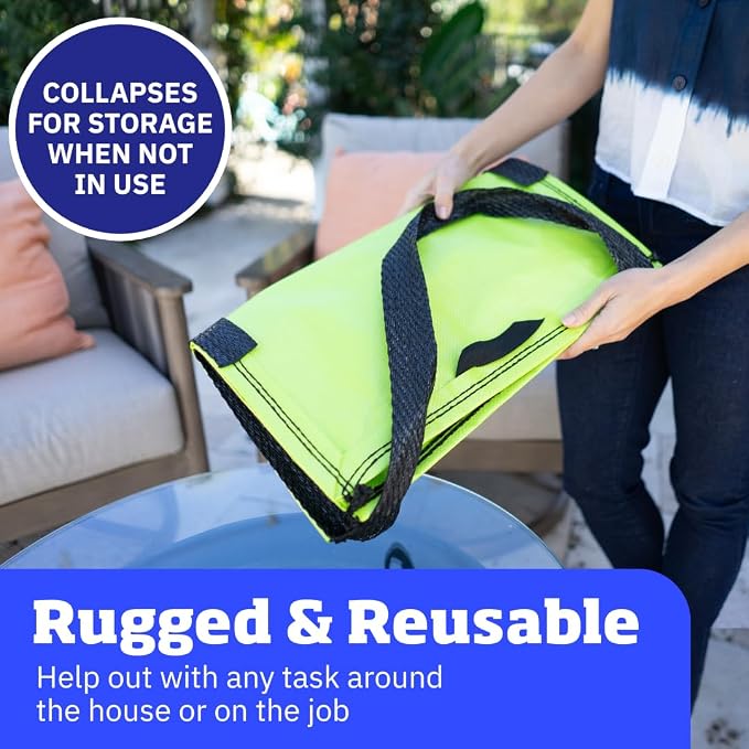 DURASACK Heavy Duty Storage Tote Bag 22-Gallon, Lime Green | Rugged Woven Polypropylene Moving Bag, Reusable Self-Standing Design, Holds up to 500 Pounds - Image 3