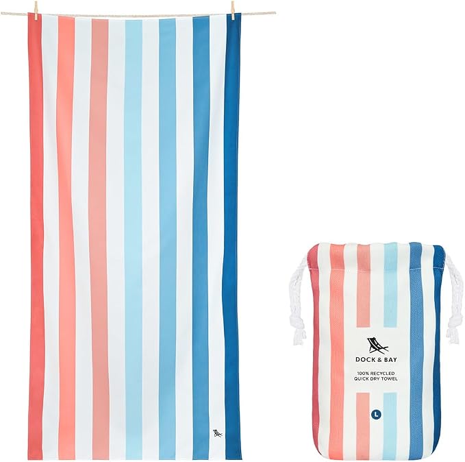 Dock & Bay Beach Towel - Quick Dry, Sand Free - Compact, Lightweight - 100% Recycled - Includes Bag - Rainbow Shores - Set of 4 - Extra Large (200x90cm, 78x35) - Image 8
