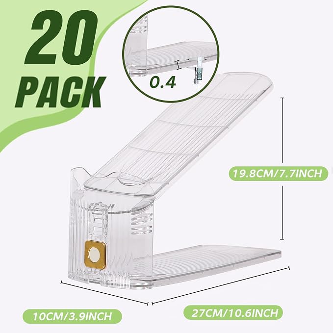 20 Pack Shoe Slots Organizer, Shoe Stackers Organizer for Closet Adjustable Shoe Holder Space Saver 50% Shoes Racks for Closet Organization - Image 2