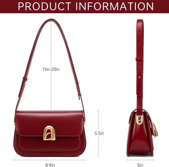 LAFESTIN Genuine Leather Shoulder Bag for Women with Adjustable Strap, Crossbody Purses For Women, Designer Inspire Handbags - Image 4