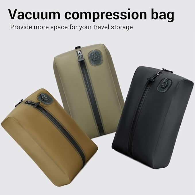 Reusable Travel Vacuum Bags, 20L Automatic Vacuum Compression Bag Built in Pump, Space Saver Seal Packing Cubes for Clothing for Carry On Suitcase and Backpack Luggage (Khaki) - Image 8