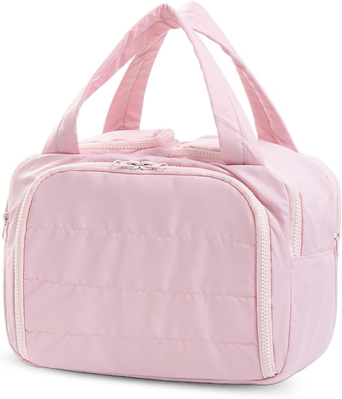 Toiletry Bag,Toiletry Bag, Waterproof Lightweight Large Wide-Open Travel Toiletry Bags, Puffy Cosmetic Makeup Bag for Traveling, Accessories, Essentials, Toiletries (Pink) by tarcegta
