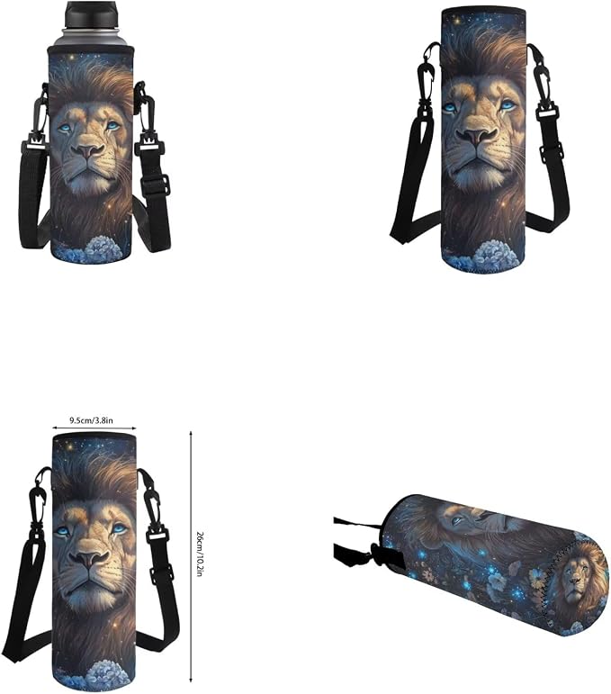 Aesthetic Lion Backpack for Kids Girls Backpack with Lunch Box Water Bottle Bag and Big Pencil Case 4PCS Set Sturdy Elementary Bookbag with Front Pocket for School 17" Lightweight School Bag - Image 6