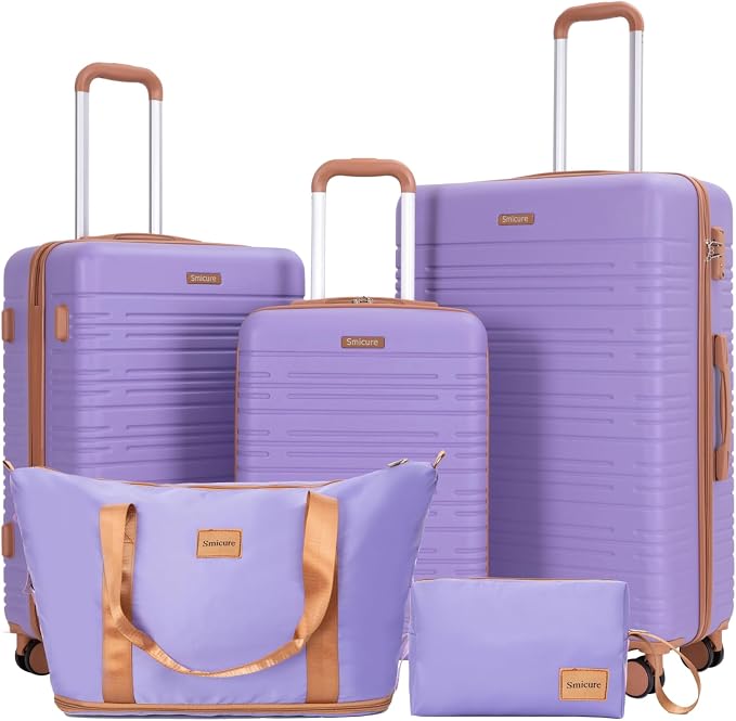 Luggage Sets 3 Piece,Suitcases with Double Spinner Wheels and TSA Lock,Hardcase 5 set Luggage with Travel Duffel Bag,Carry On Luggage Set by Unknown