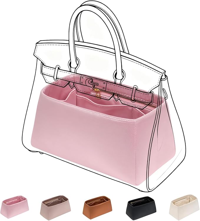 ZTUJO Silky Purse Organizer For Birkin, Luxury Purse Organizer Insert (Rose Sakura, BK25) by ZTUJO