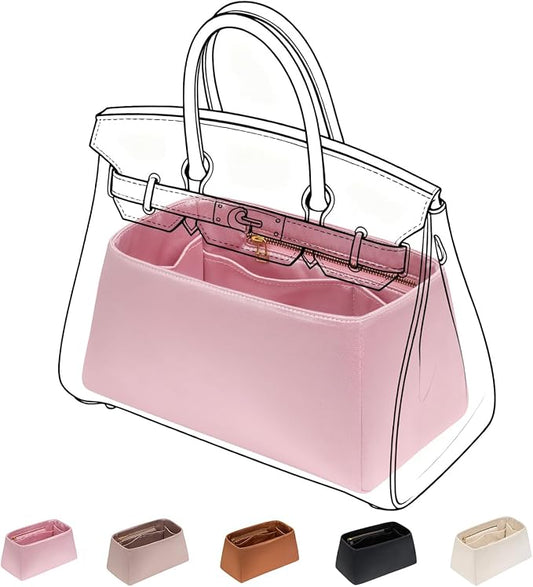 ZTUJO Silky Purse Organizer For Birkin, Luxury Purse Organizer Insert (Rose Sakura, BK30) by ZTUJO