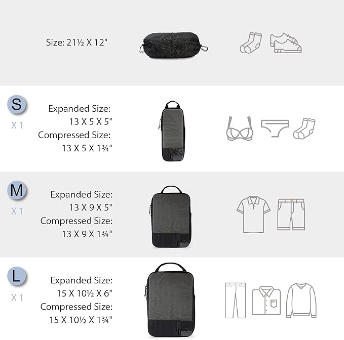 BAGSMART 6 Set /4 Set/2 Set Compression Packing Cubes for Travel, Lightweight Luggage Organizer Bags, Durable Space Saver Bags Travel Essentials - Image 2