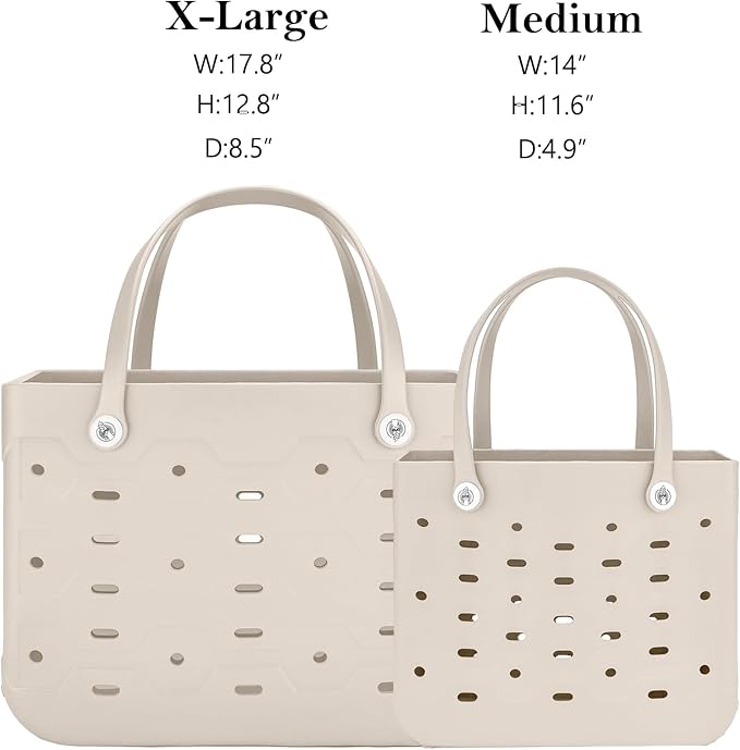 2-Pack Large Beach Bags XL & M Waterproof Tote, Sandproof, Washable- Essentials: Pool, Boat, Sports, Groceries - Image 4