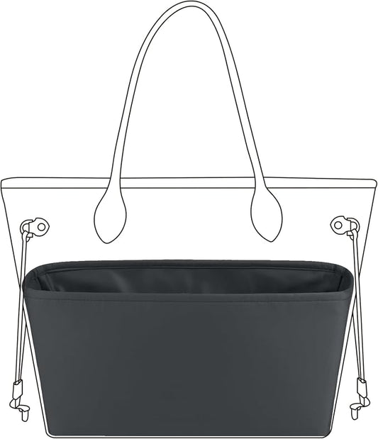 DGAZ Purse Organizer Insert Fits Neverfull-Mini/PM/MM/GM Bags，Silk Bag Organizer，Luxury Handbag & Tote Shaper（GM, Grismeyer） by DGAZ