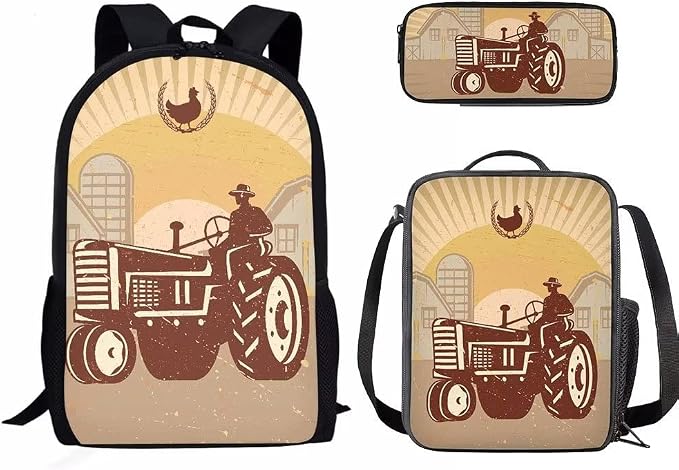 AFPANQZ Kids Backpack 3 Pieces Set Large Capacity School Bags with Heat Insulated Lunch Bags Small Pencil Bags 3 Pack by AFPANQZ