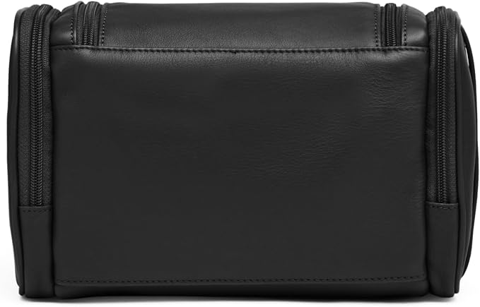 Leatherology Black Onyx Small Hanging Toiletry Kit – Compact Leather Travel Organizer with Interior Zip Pockets, Mesh Pouches & Hanger | Full-Grain Leather Toiletry Bag for Men & Women - Image 4