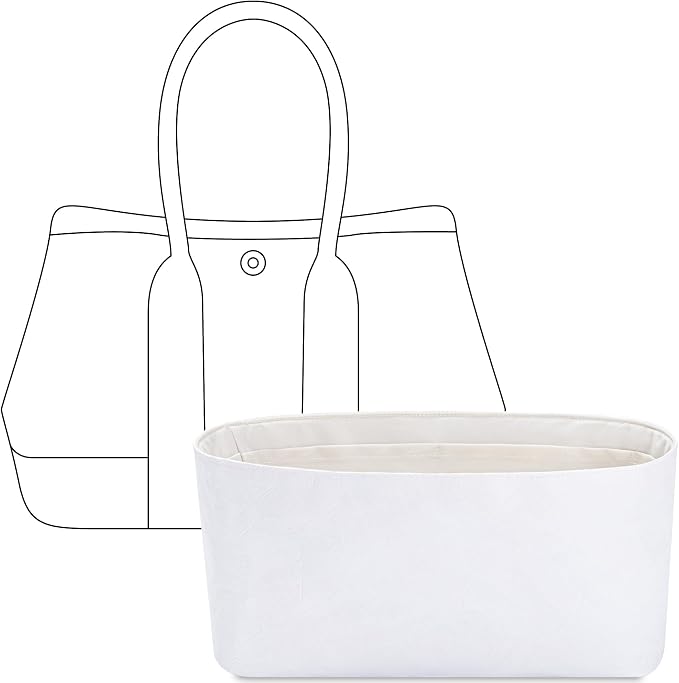 Handbag Organizer Compatible with HERMES Mini Garden 23 | Handcrafted DuPont™ Tyvek®, Craie Purse Handbag Organizer Insert, Precision 1:1 Custom Fit for Work, Travel & Daily Carry by FANJIProject