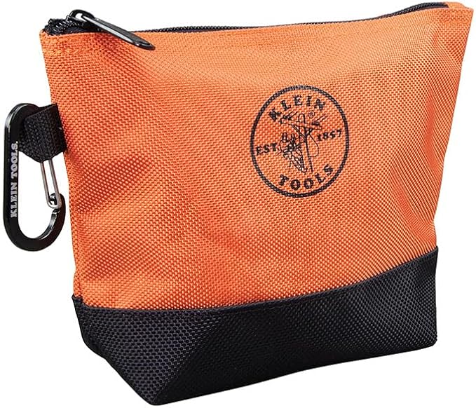 Klein Tools 55470 Utility Bag, Stand-Up Zipper Tool Bags, Tough 1680d Ballistic Weave, Reinforced Bottoms, Orange/Black, Gray/Black, 4-Pack - Image 7