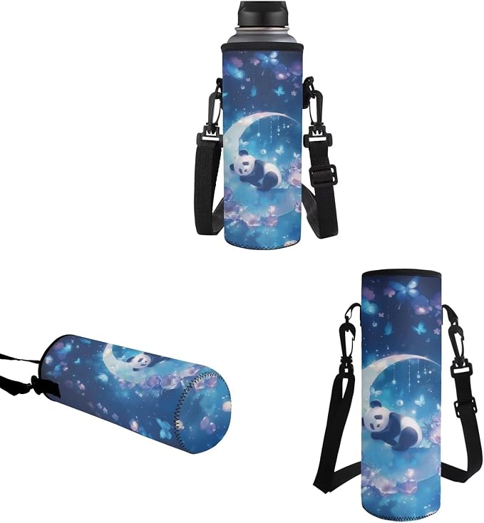 Girls Panda Moon Backpack Set of Thermal Lunch Box Pencil Box Water Bottle Holder, Lightweight 4 in 1 School Book Bag, Kids Daypack Everyday Pack for School - Image 5