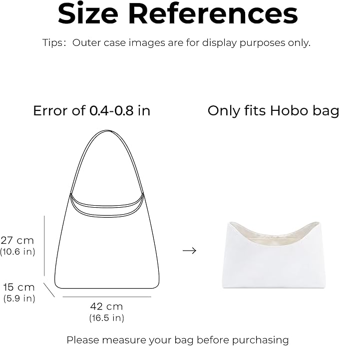 Tote Bag Organizer Insert for G Hobo Bag Handbag,Custom Fit Inside Premium Lightweight Water Resistant Purse Insert with Zipper(Craie) - Image 2