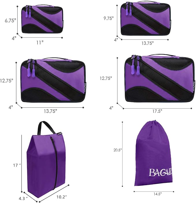 BAGAIL 6 Set Packing Cubes,Travel Luggage Packing Organizers - Image 2