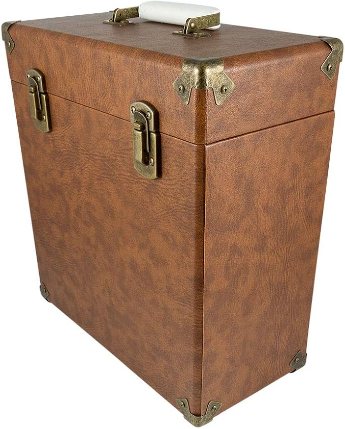 GPO Portable Retro Style Carry Case for LPs, Albums and 12Inch Vinyl Records (Holds 30 Albums) by Protlex