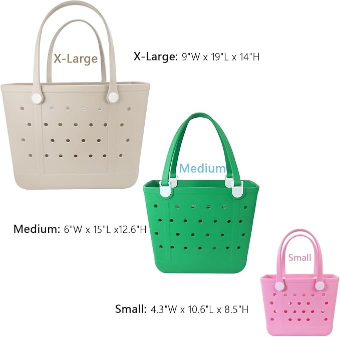 Lightweight Extra large Rubber Beach Bag Small mini Tote Bag for Gym Waterproof medium Open Handbag for Pool Sports - Image 3