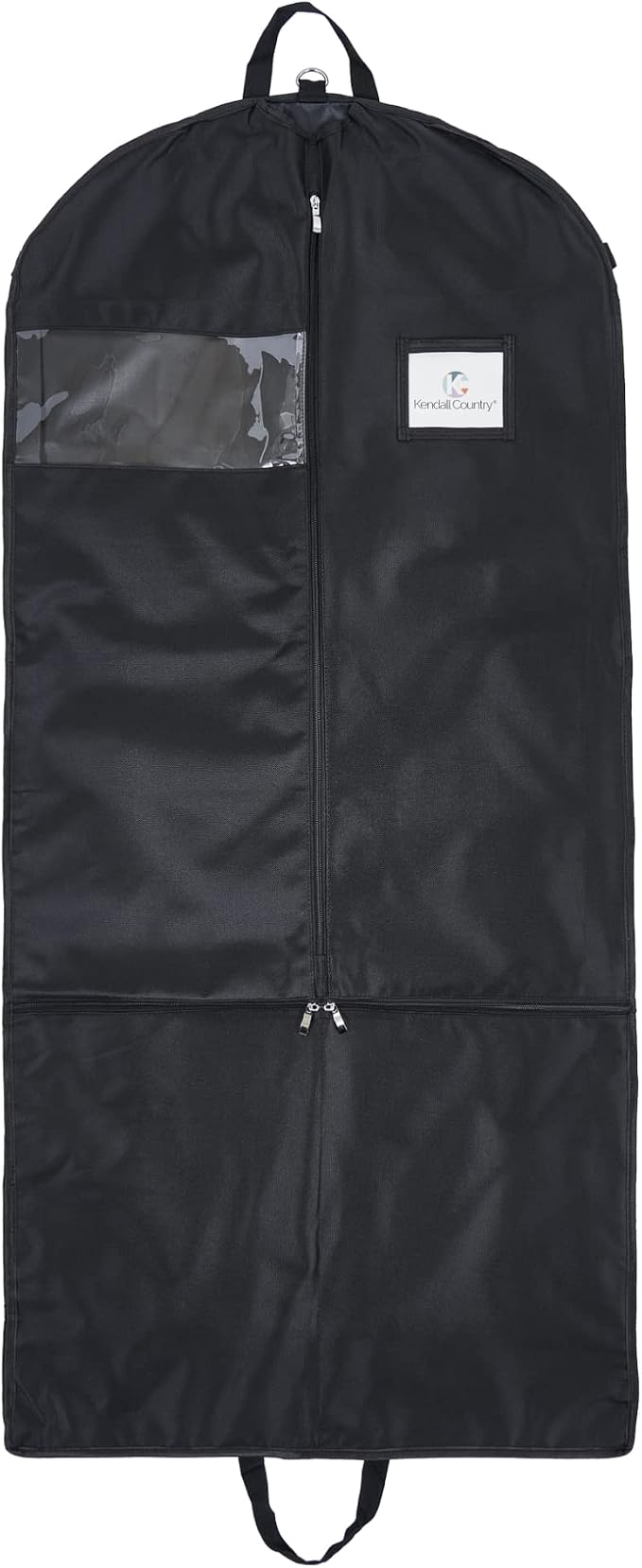 Waterproof Hanging Garment Bag 52 inch Deluxe Clothes Bag with Gusset, 4 Pockets & Side Zip for Dance Costumes, Sports, Skating, Theatre, Beauty Pageants & More by Kendall Country (Raven) by KendallCountry