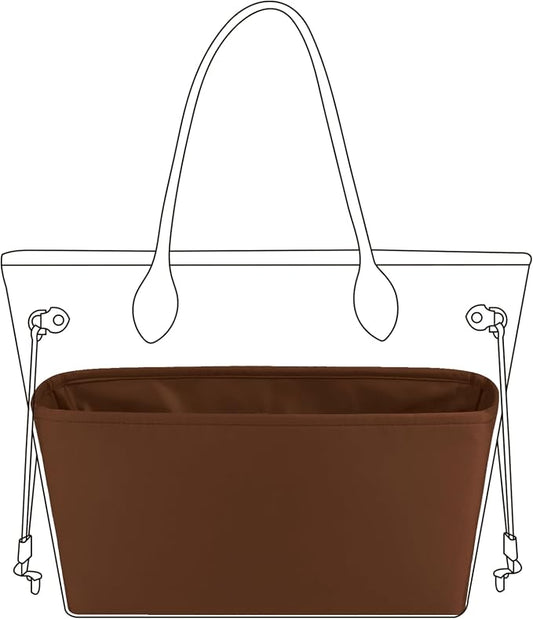 DGAZ Purse Organizer Insert Fits Neverfull-Mini/PM/MM/GM Bags，Silk Bag Organizer，Luxury Handbag & Tote Shaper（GM, Gold） by DGAZ