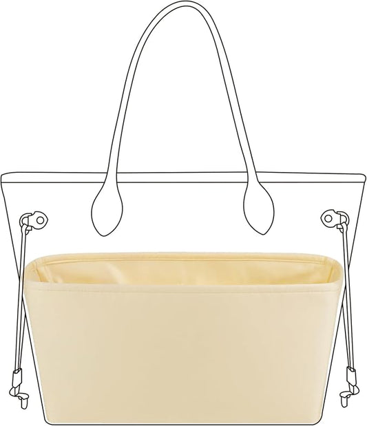 DGAZ Purse Organizer Insert Fits Neverfullbag Mini/PM/MM/GM，Silk Bag Organizer，Luxury Handbag & Tote Shaper(Jaune poussin,BB) by DGAZ